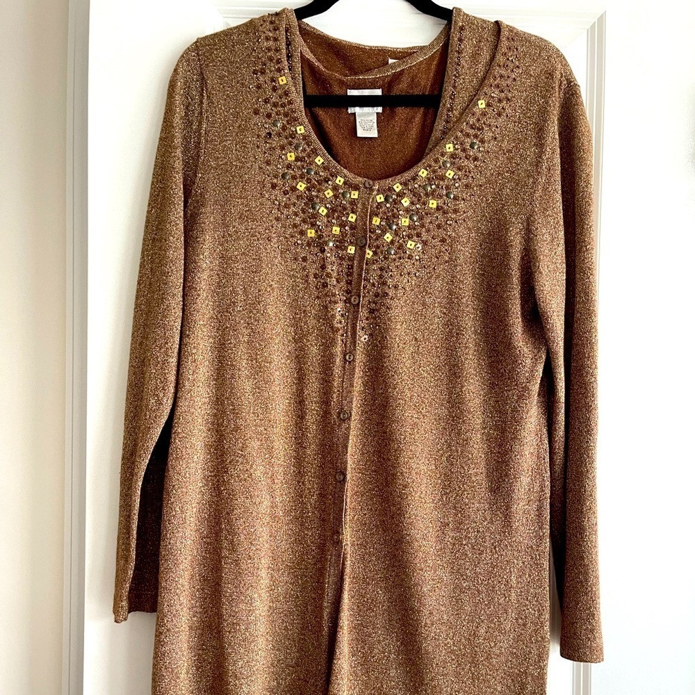 2 piece lightweight top and cover Chicos sz 2